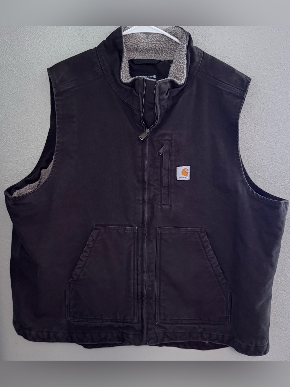 Carhartt Men's Brown Sherpa Lined Work Vest